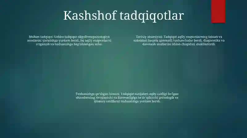 Oligofrenopsixoligiya Fanining Rivojlanish Tarixi 3
