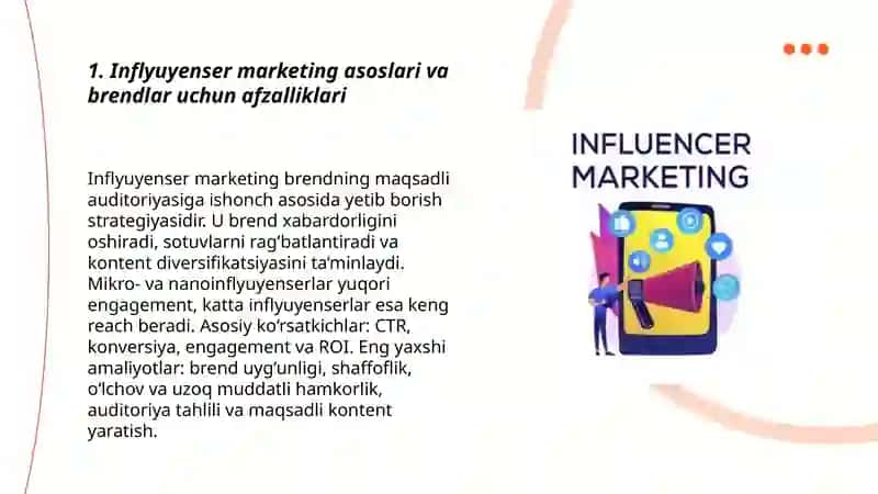 Inflyuyenser marketing asoslari va brendlar uchun afzalliklari 3
