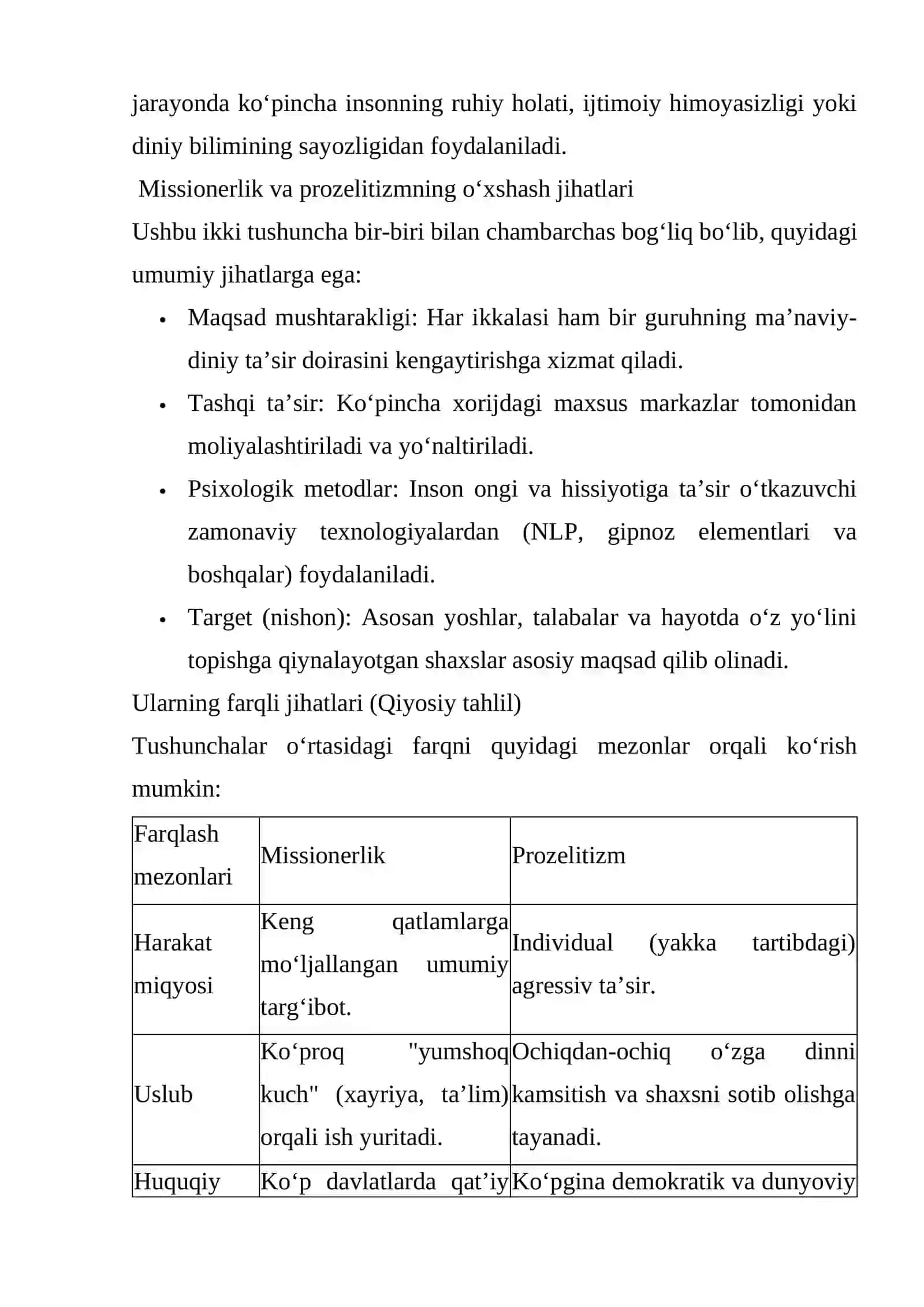 MISSIONERLIK VA PROZELITIZMNING IJTIMOIY SIYOSIY XAVFI VA UNING OLDINI OLISH MASALALARI 3