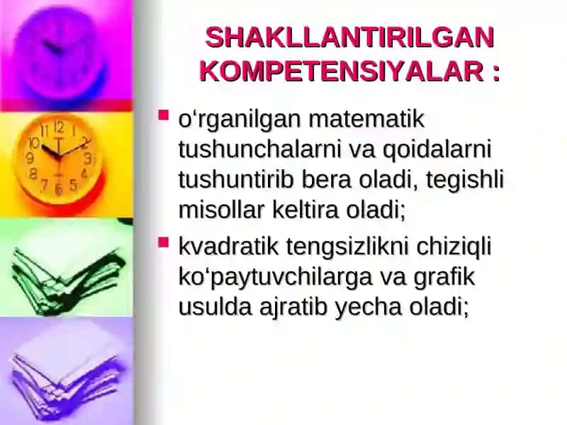 Kvadrat tengsizlik va uning yechimi 3
