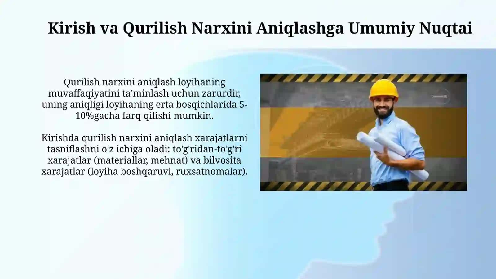 Qurilishning smeta qiymatini aniqlash 3
