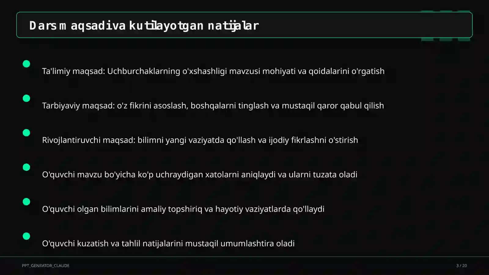 Uchburchaklarning o'xshashligi (8-sinf) 3