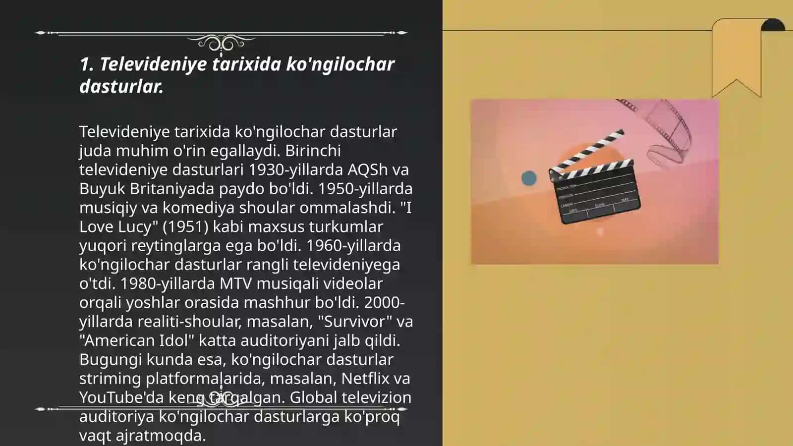 Televideniye ko'ngilochar sanoat sifatida 3