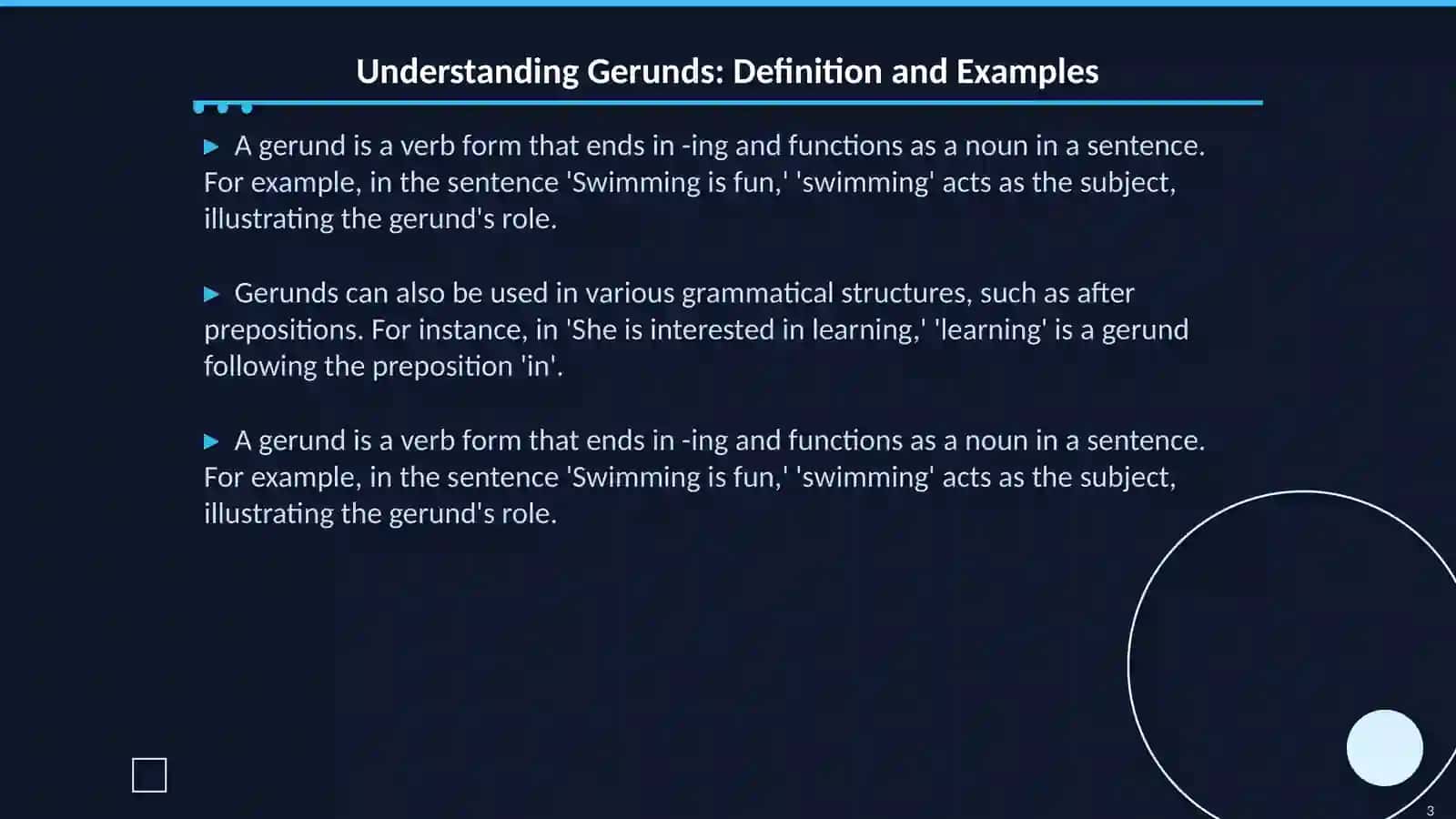 Gerund va to + infinitive haqida malumit va vazifalar 3