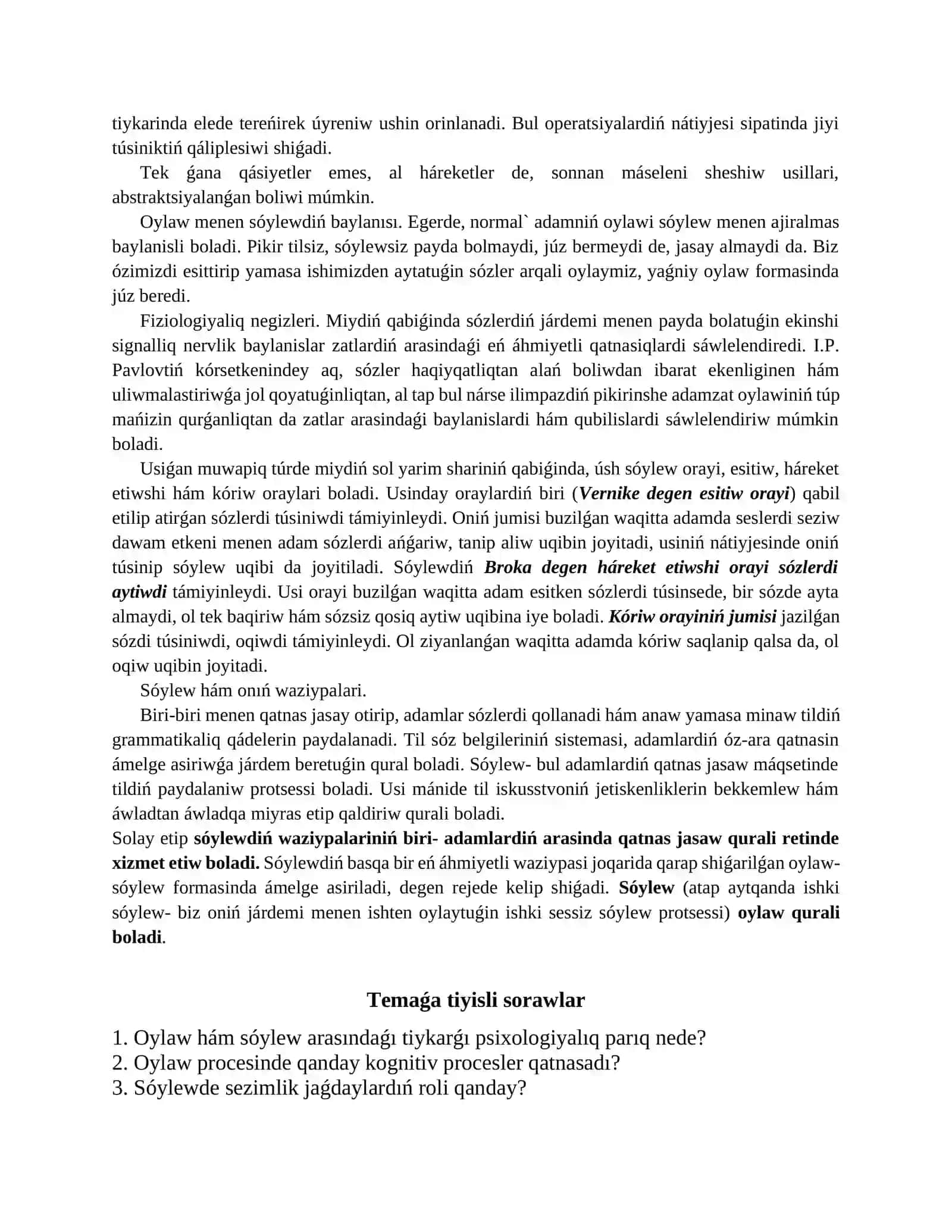 Oylaw hám sóylewdıń psixologiyalıq xarakteristikasi 3