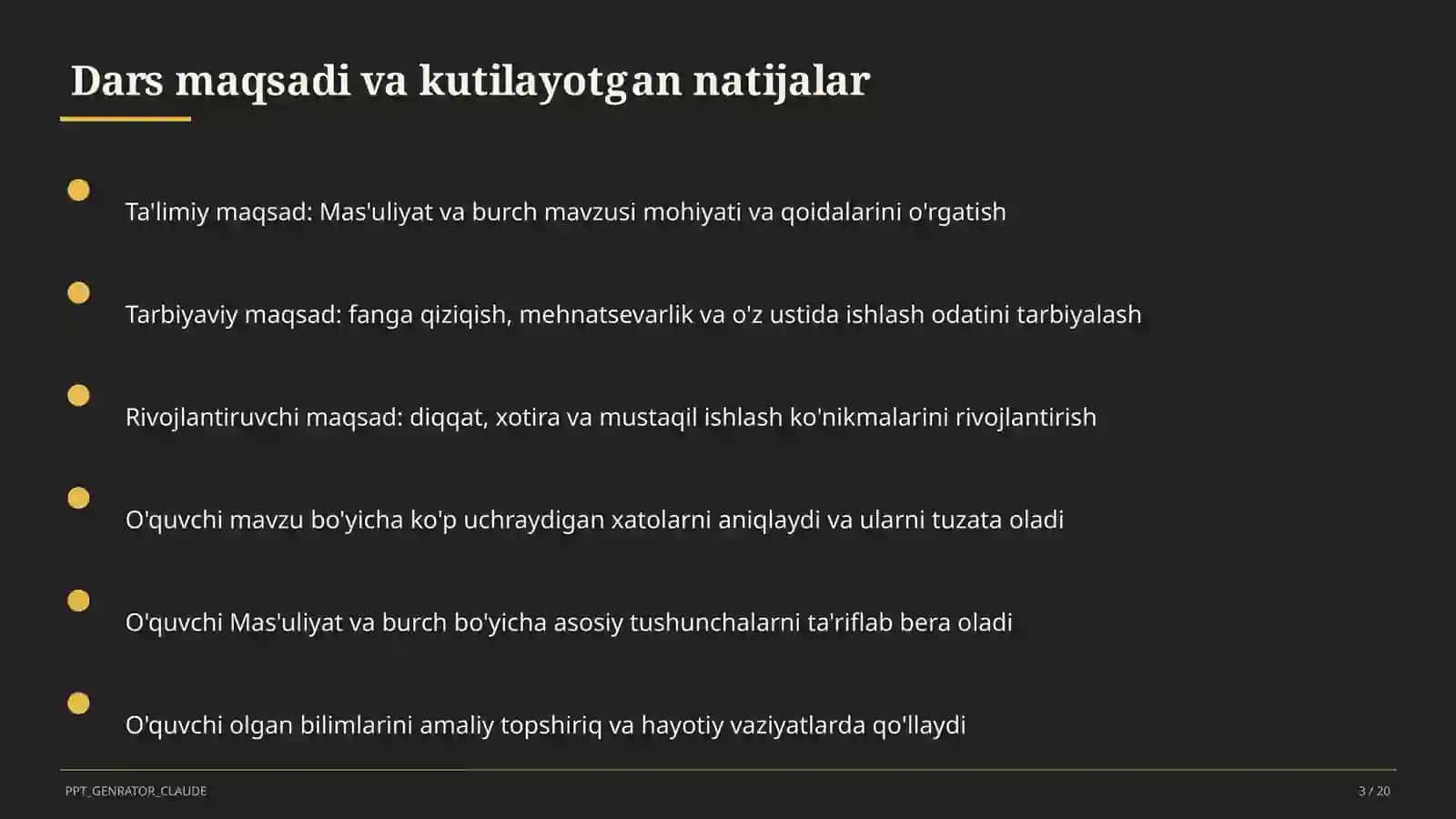 Mas'uliyat va burch (6-sinf) 3