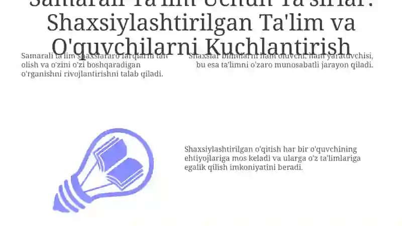 Samarali Ta'lim Uchun Ta'sirlar: Shaxsiylashtirilgan Ta'lim va O'quvchilarni Kuchlantirish 3