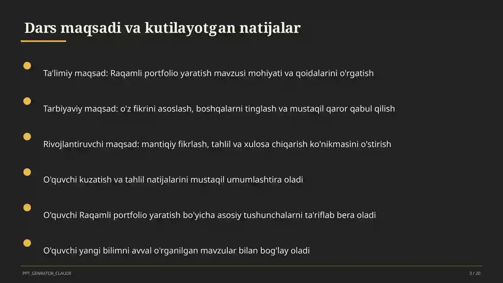 Raqamli portfolio yaratish 3