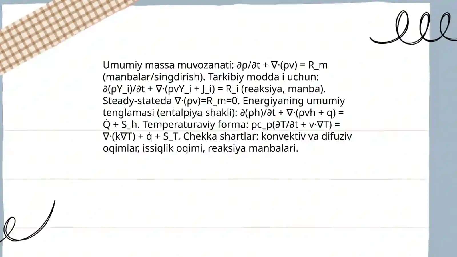 Modda va energiya muvozanatining modeli 3