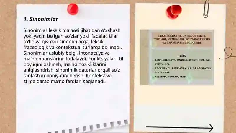 Leksikologiya so‘zlarning ma'no va shakl munosabatiga ko‘ra turlari 3