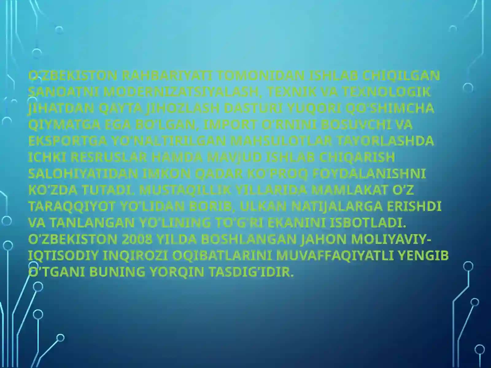 O’zbekistonning Dunyo Miqyosida  tutgan mavqei 3