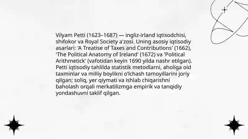Vilyam Petti asarlari, uning merkatilizmga munosabatlari 3