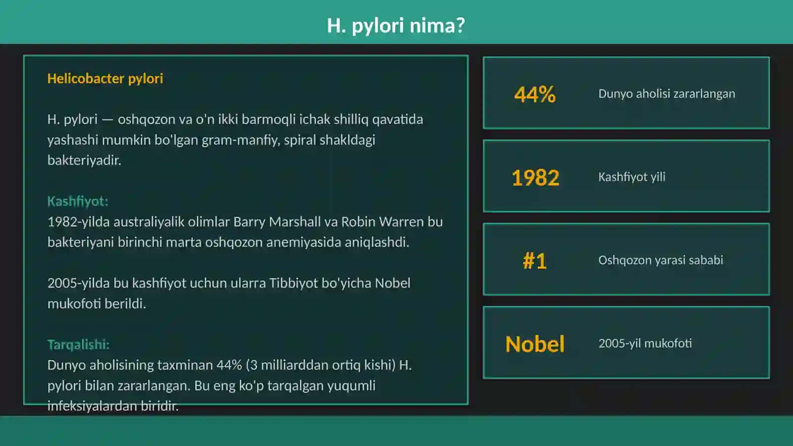 Helicobacter pylori (H. pylori) va uning sog'lom organizmga ta'siri 3