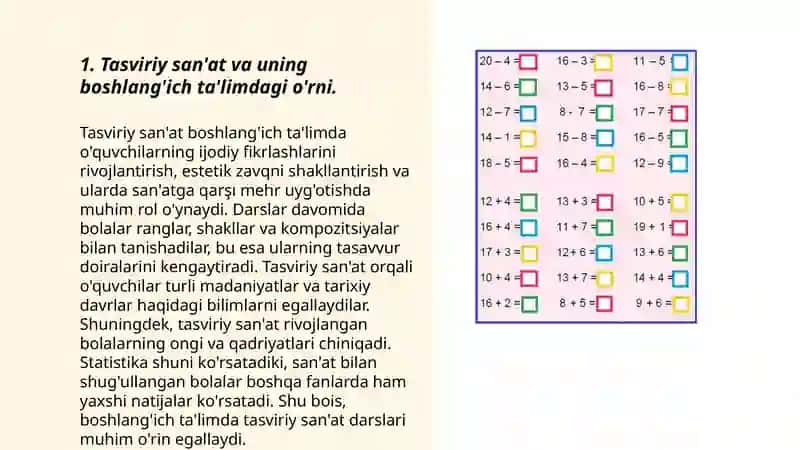 Boshlang'ich sinif tasviriy san'at darslarini ilmiy-pedagogik metod asosida o'rganish 3