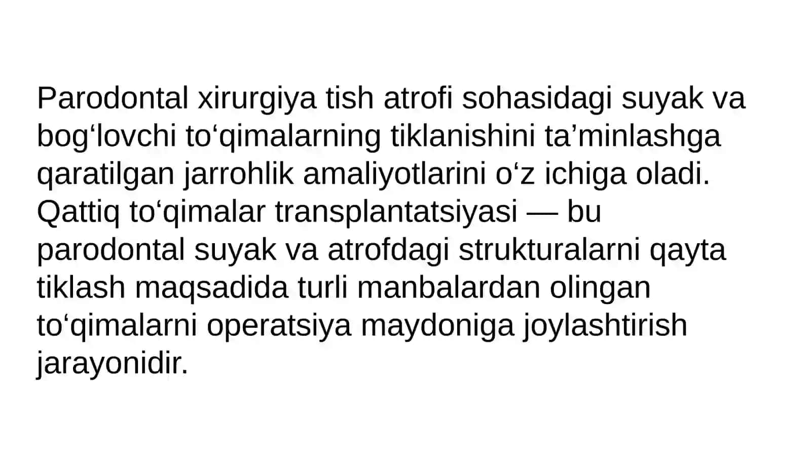 Parodontal xirurgiyada qattiq toʻqimalar transplantatsiyasi 3