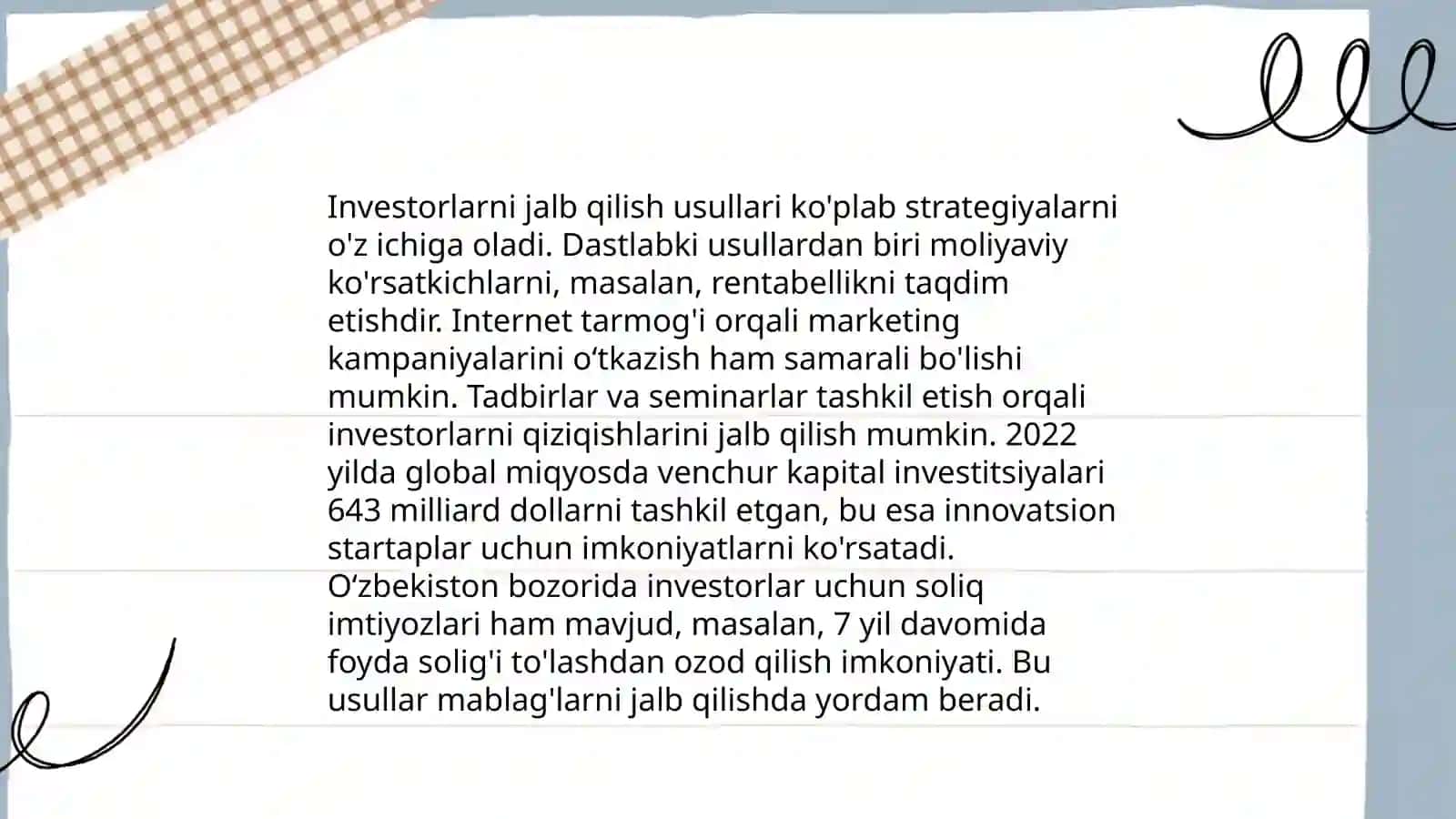 Investorlarni jalb qilish tamoyillari 3