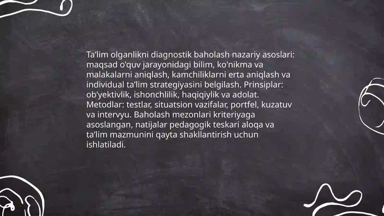 Taʼlim olganlikni tashxis etish. Taʼlim mazmuni 3