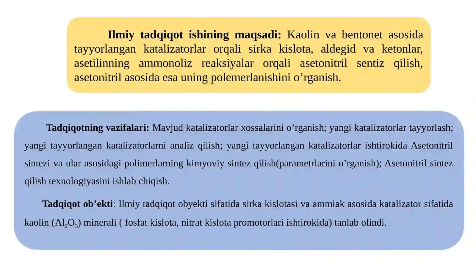ASETONITRIL SINTEZI VA ULAR ASOSIDAGI POLIMERLAR KIMYOVIY XOSSASI TADQIQOTI 3