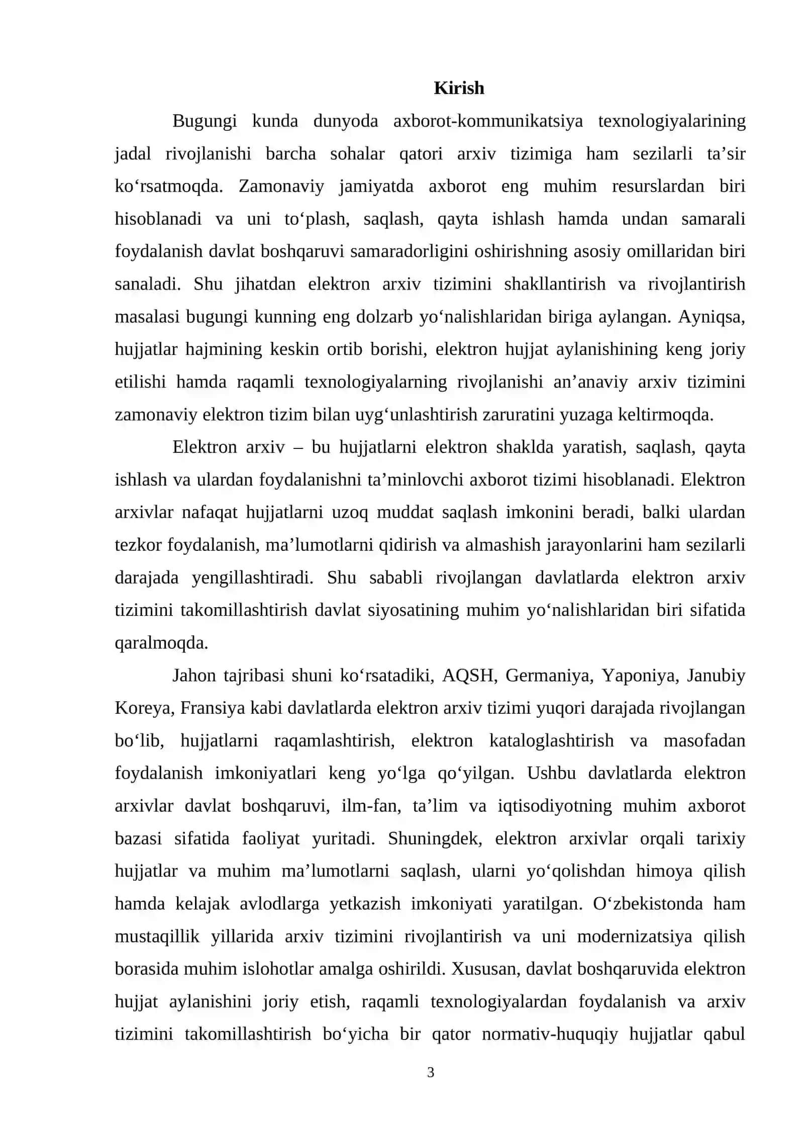 Oʻzbekistonda elektron arxiv tizimini rivojlantrish momolari. 3