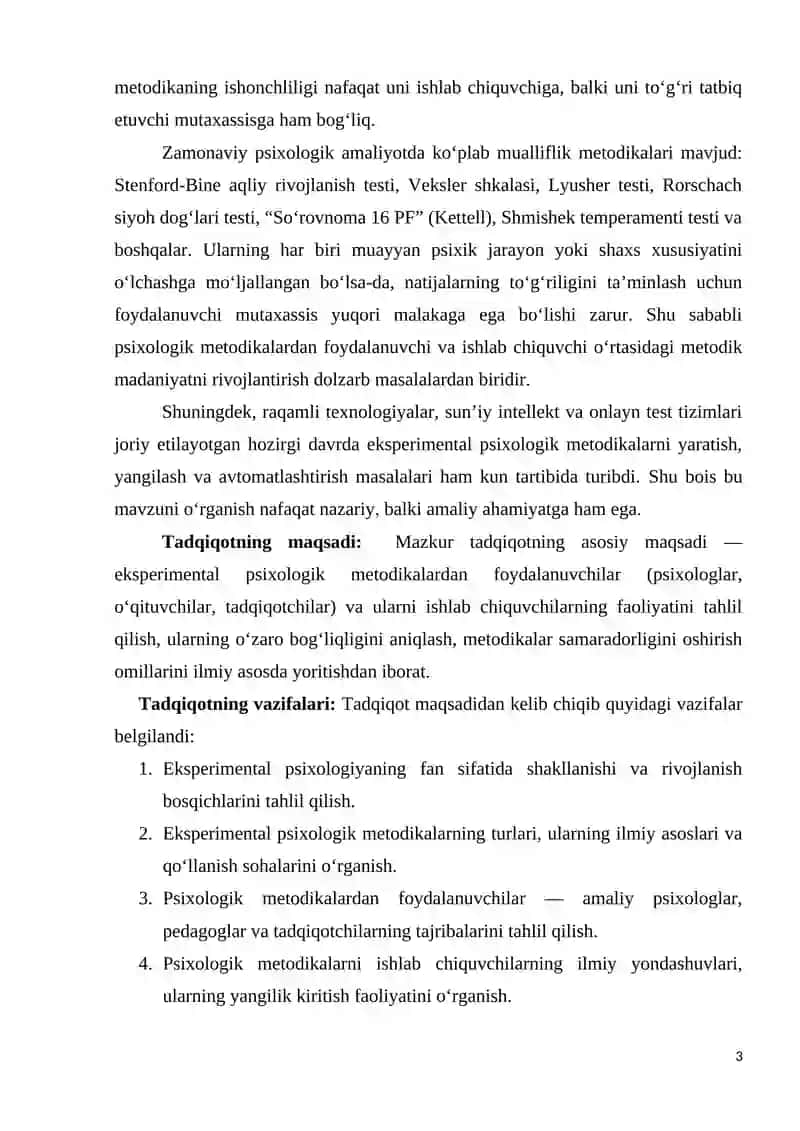 Eksperimental psixologik metodikalardan foydalanuvchilar va ishlab chiquvchilar 3