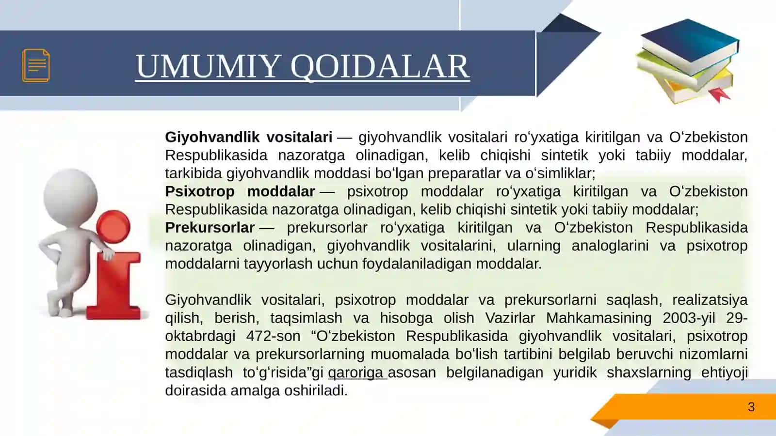 Giyohvandlik vositalari, psixotrop moddalar va prekursorlar 3