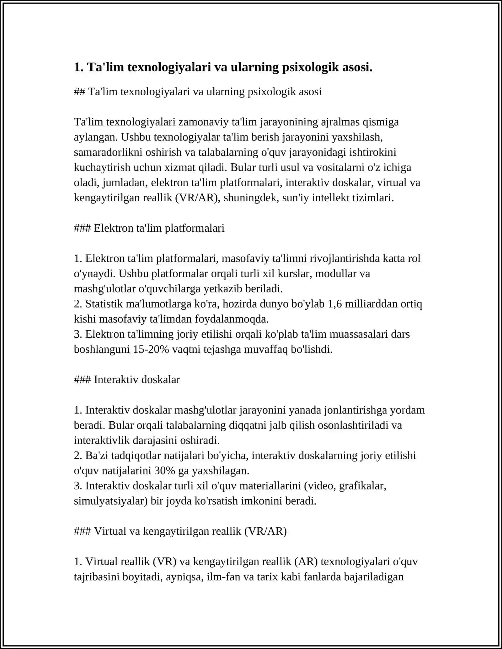 TA'LIM TEXNALOGIYALARINING PSIXOLOGIK XUSUSIYATLARI HAQIDA ILMIY BILIMLARNI SHAKILANTIRISH 3