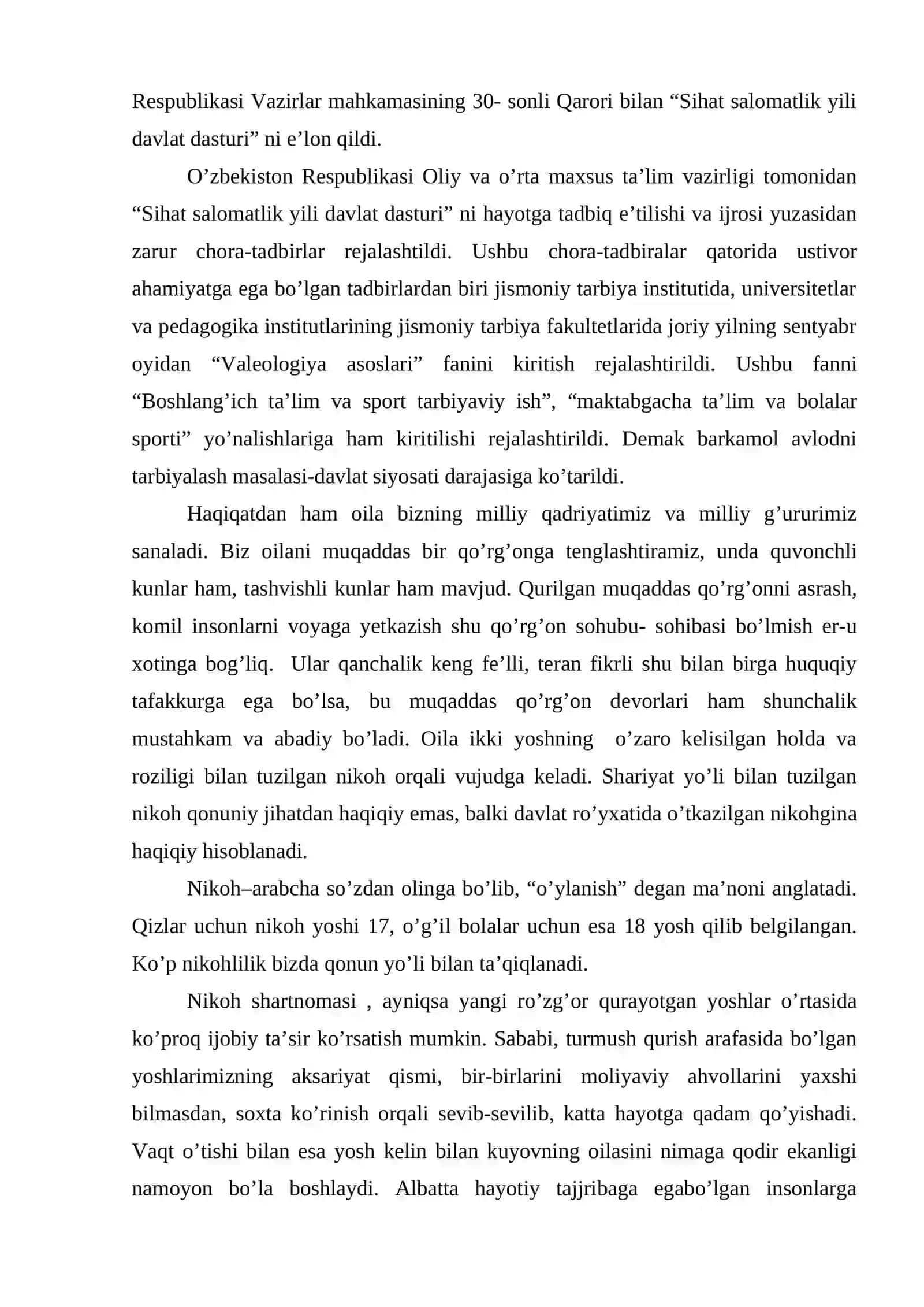 Valeologiyaga  kirish. Odam salomatligi haqida hozirgi zamon tushunchalari 3