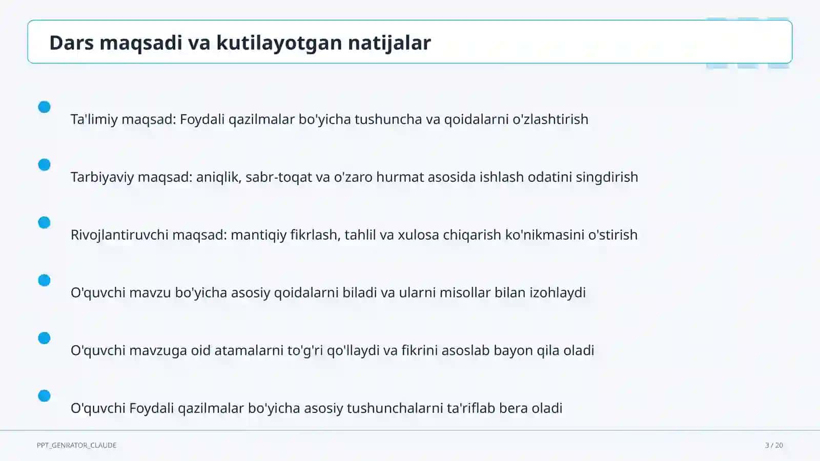 Foydali qazilmalar (3-sinf) 3