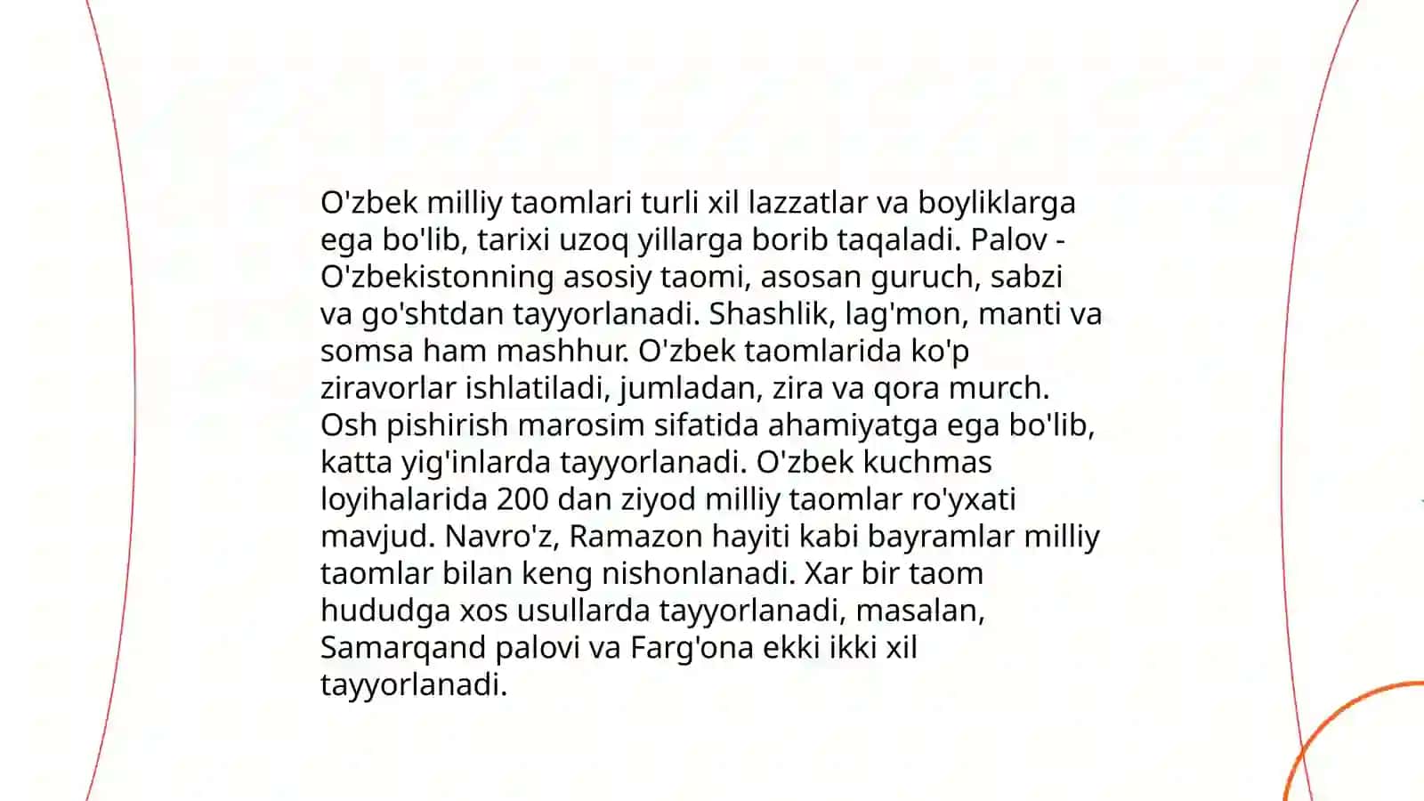 O'zbek milliy taomlari 3