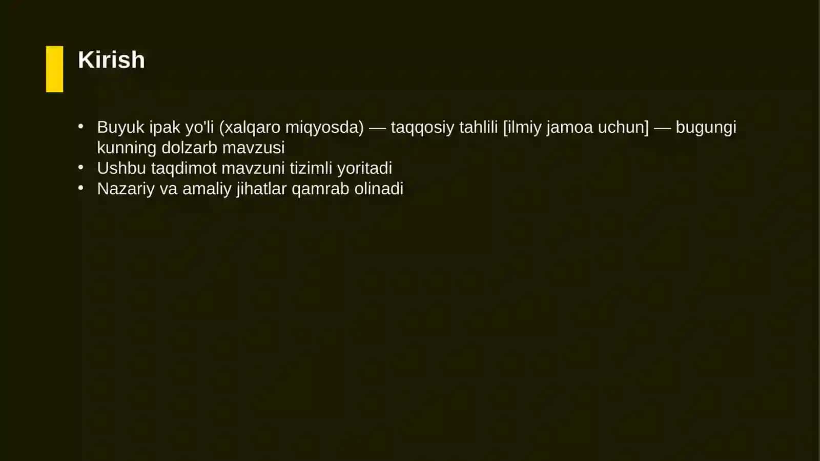 Buyuk ipak yo'li (xalqaro miqyosda) — taqqosiy tahlili [ilmiy jamoa uchun] 3