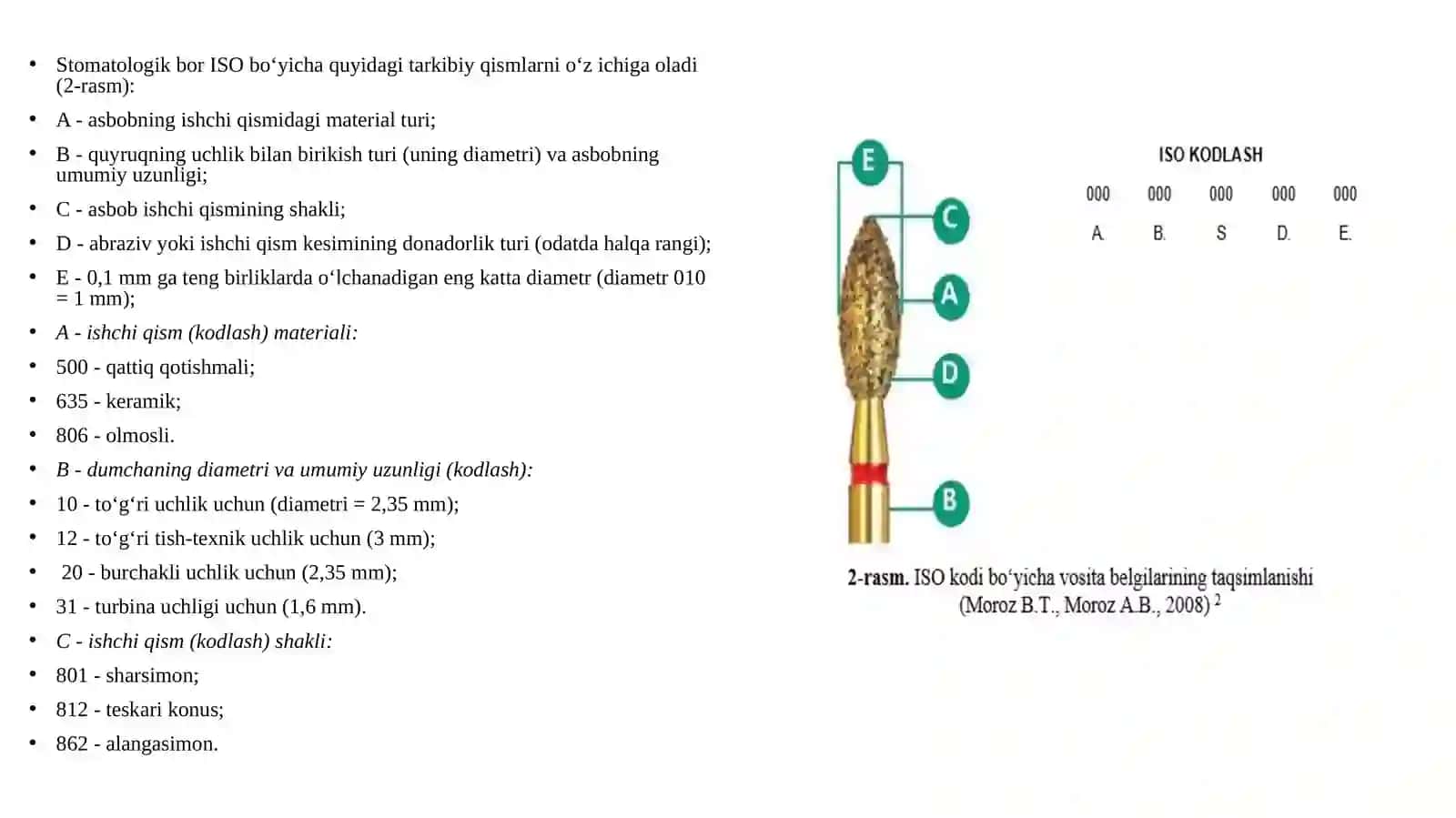 Stomatologik bo'rlar va dastaklar haqida malumot 3