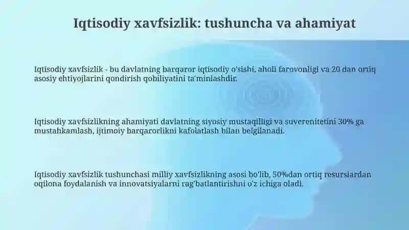 Iqtisodiy xavfsizlikkata'sitetivchiichkivatashqitahdidlar 3