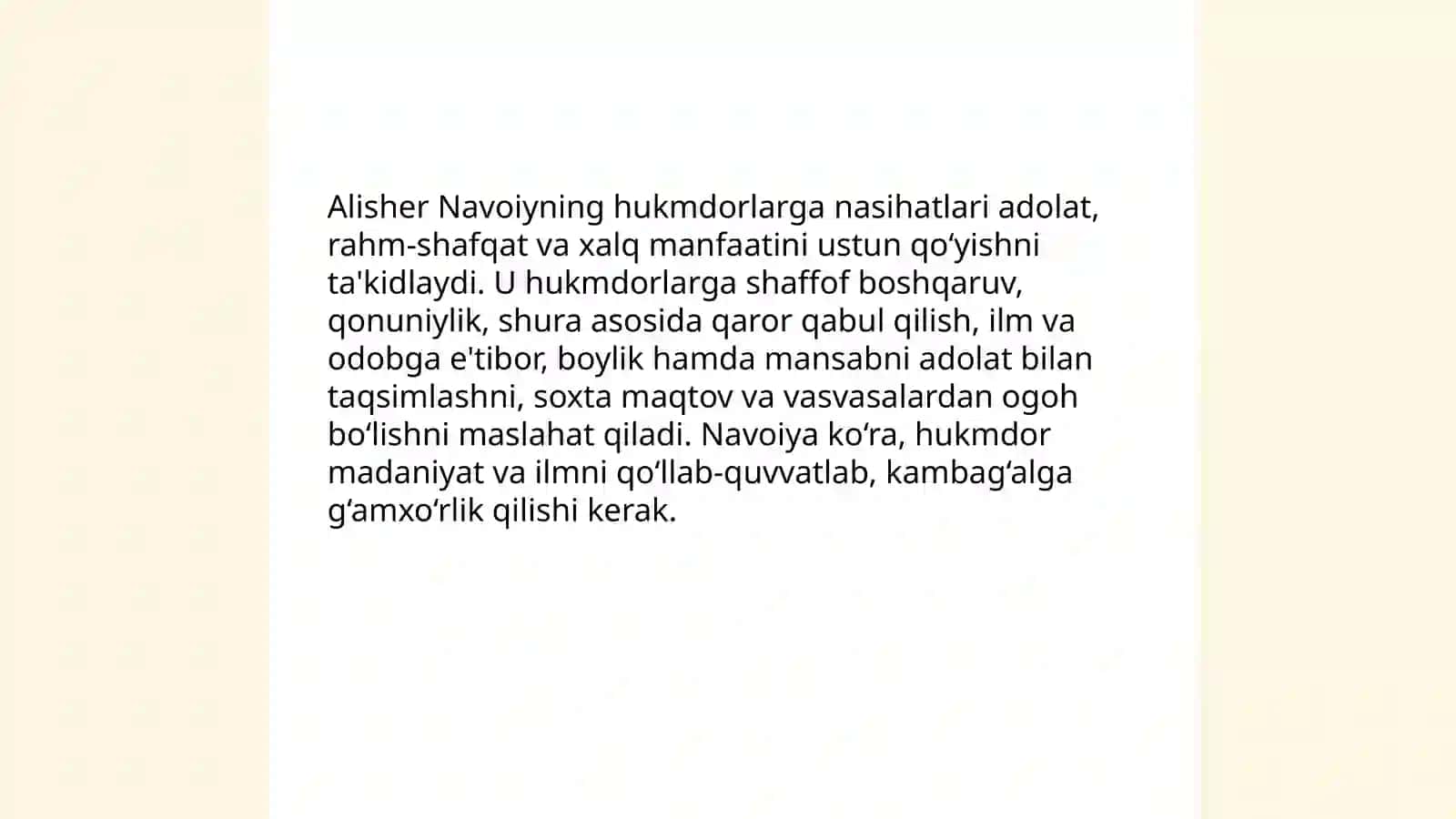 Alisher Navoiyning pand- nasihat mazmunidagi asarlarida ifodalangan ijtimoiy- siyosiy, axloqiy-ta'limiy qarashlar 3