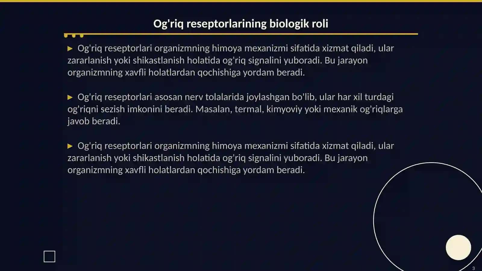 Og'riq reseptorlari.Visseroretseptorlar. Proprioret 3