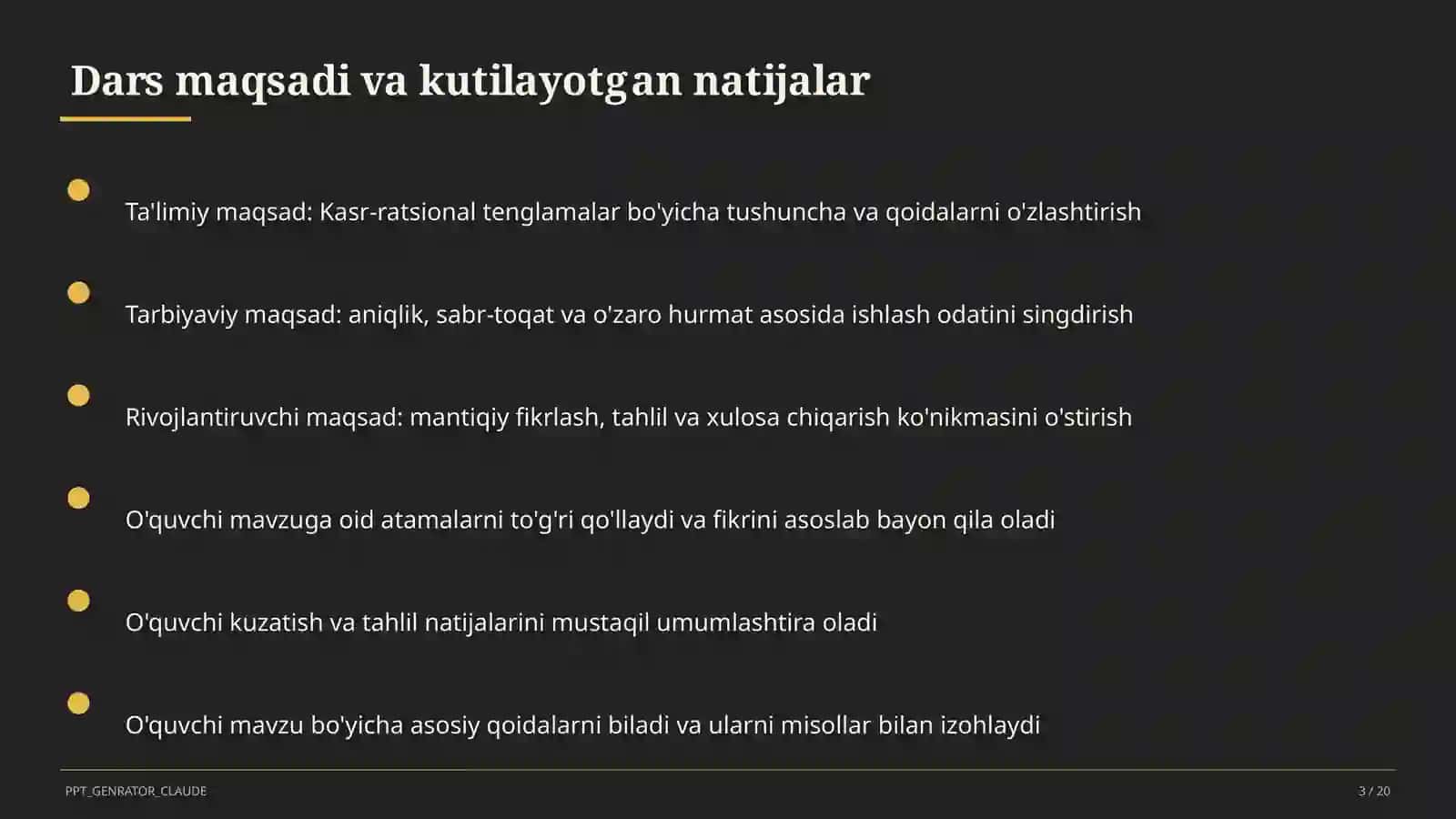 Kasr-ratsional tenglamalar (8-sinf) 3