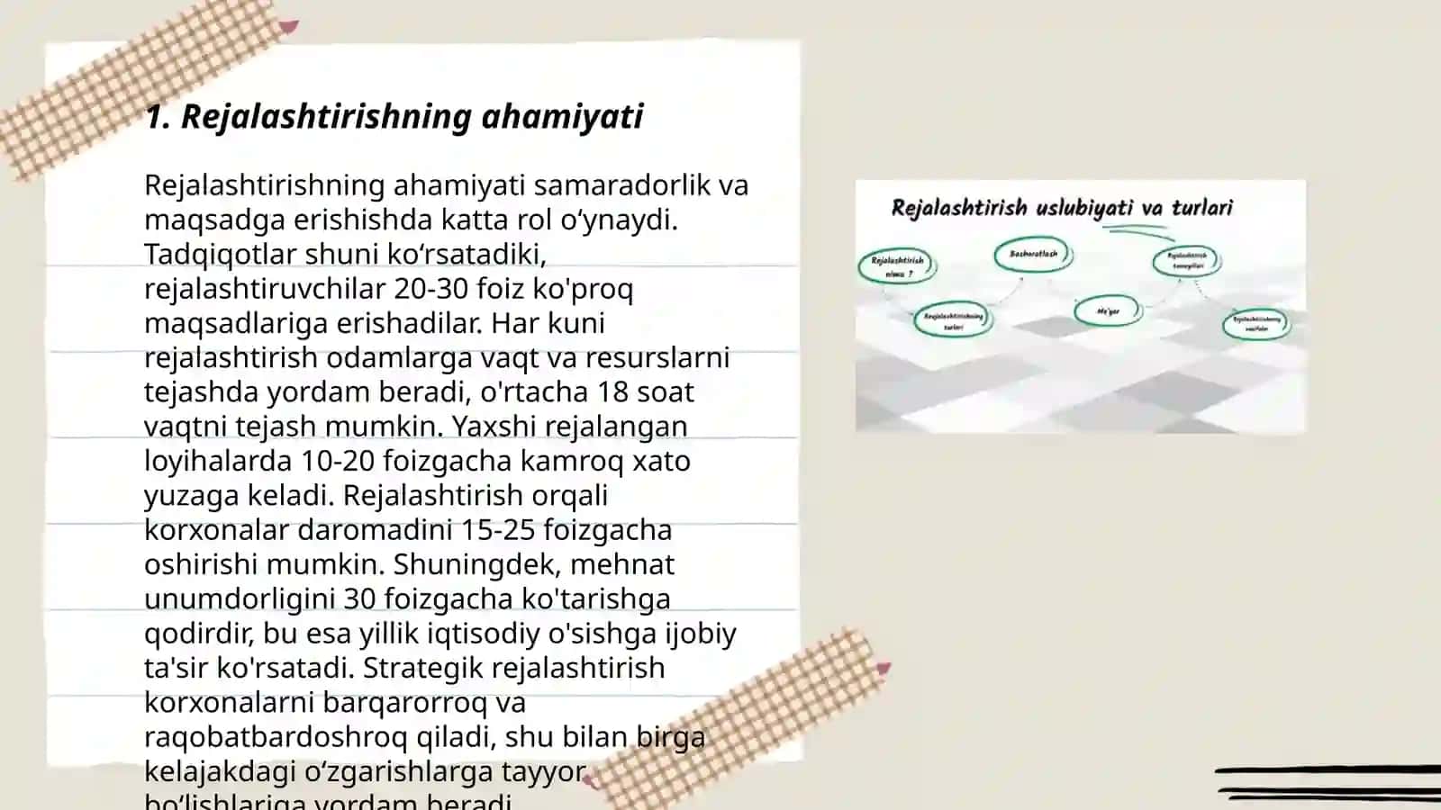Rejalashtirish va smetalar tuzish 3