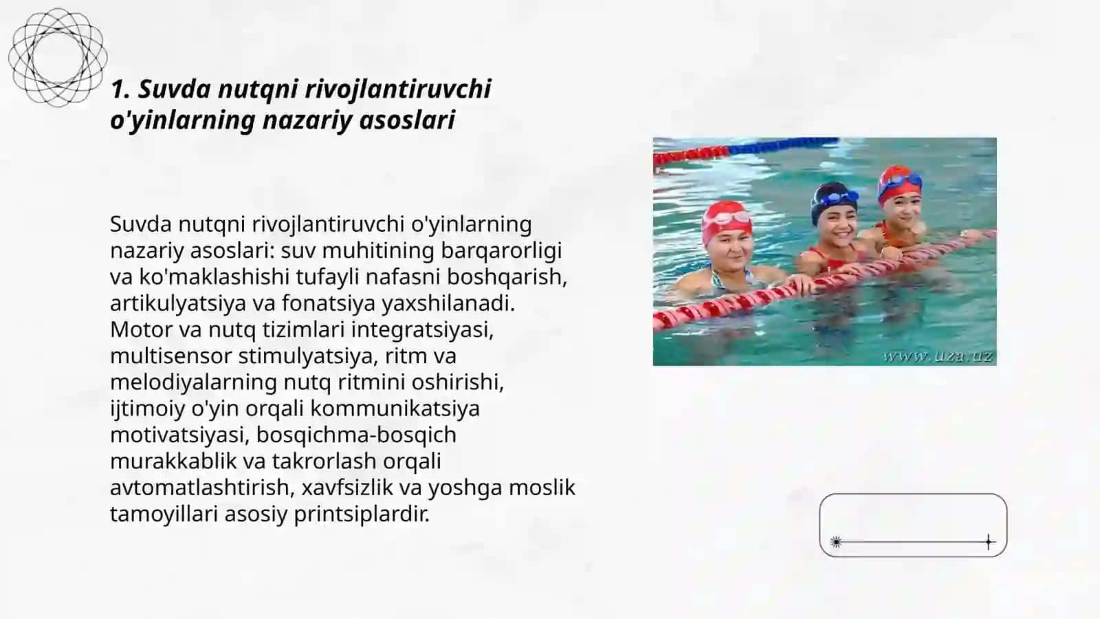 Nutqni rivojlantiruvchi va suvda o'ynaladigan harakatli o'yinlarni o'rgatish 3