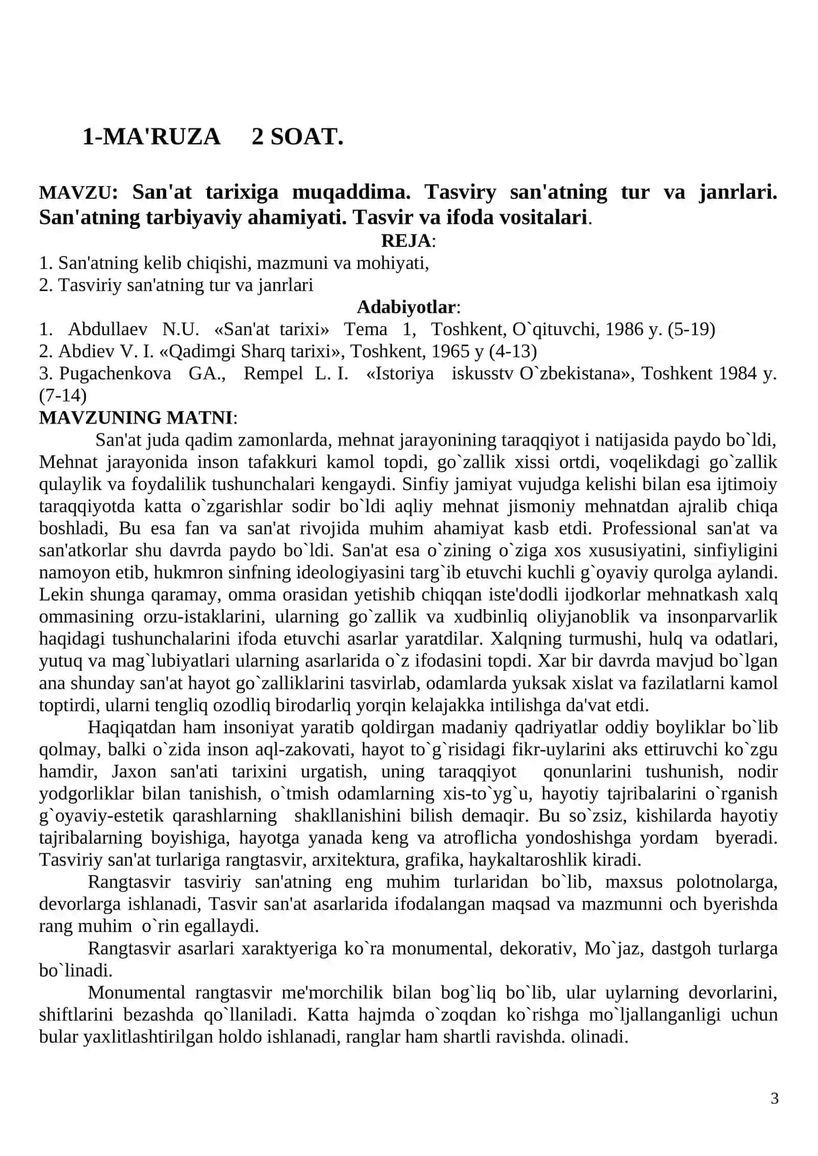 Tasviriy San'at va Muxandislik Grafikasi 3