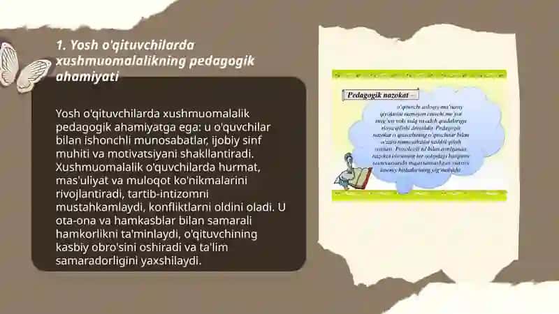 yosh o'qituvchilarning xushmuomilaligi, nazokati, dilkashligi va pedagogik takti 3