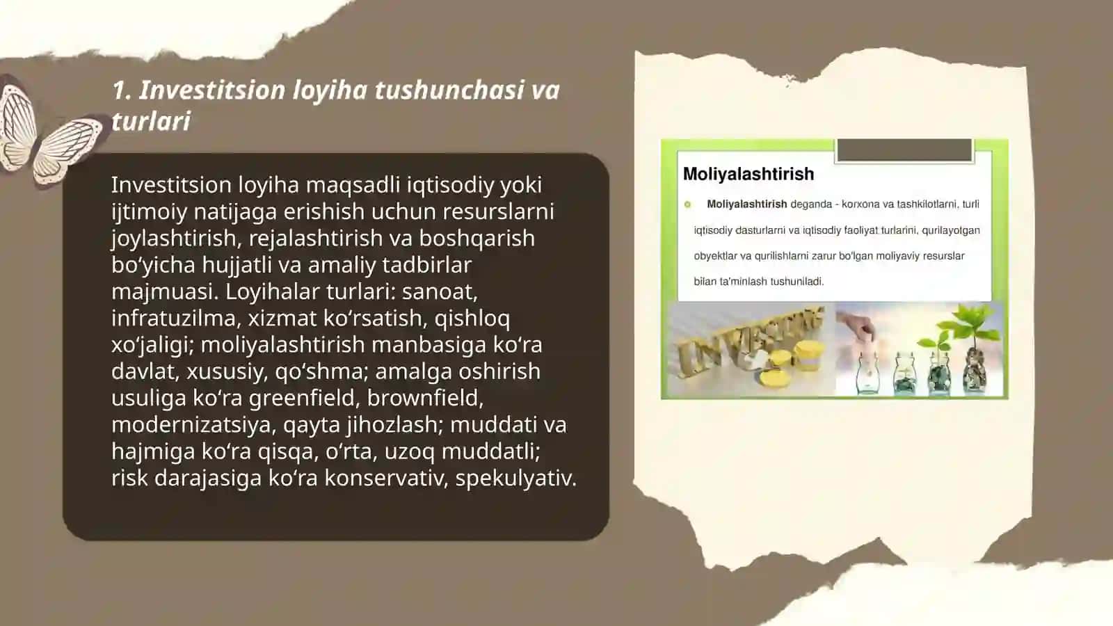 Investitsion loyihalash va loyihalarni boshqarish 3