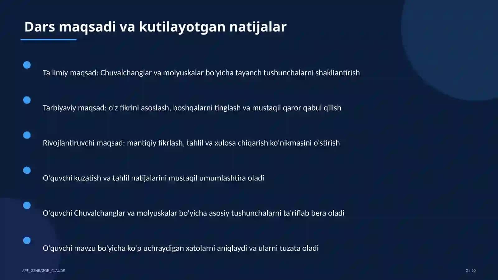 Chuvalchanglar va molyuskalar (7-sinf) 3