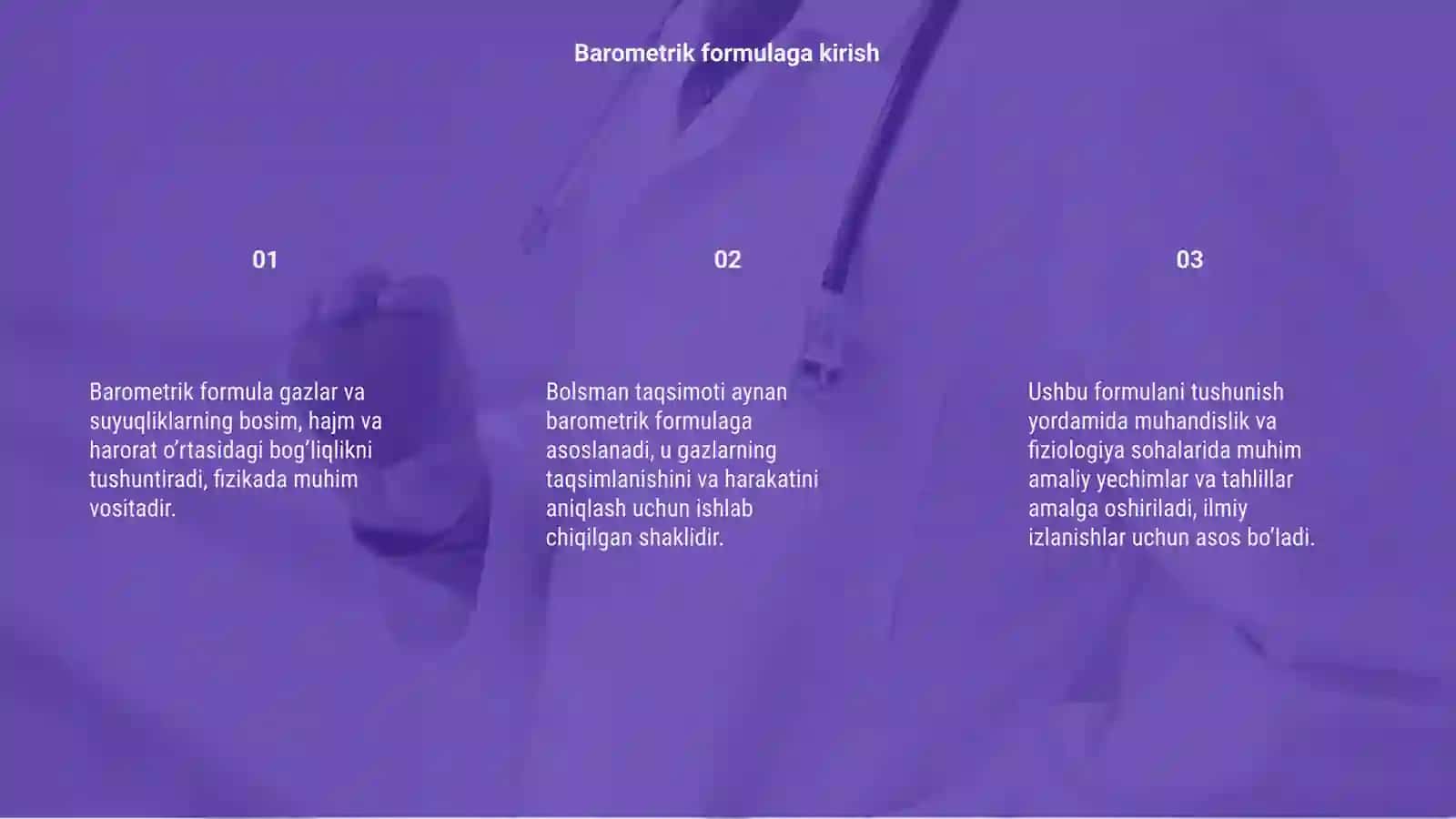 Barometrik formula. Bolsman taqsimoti 3