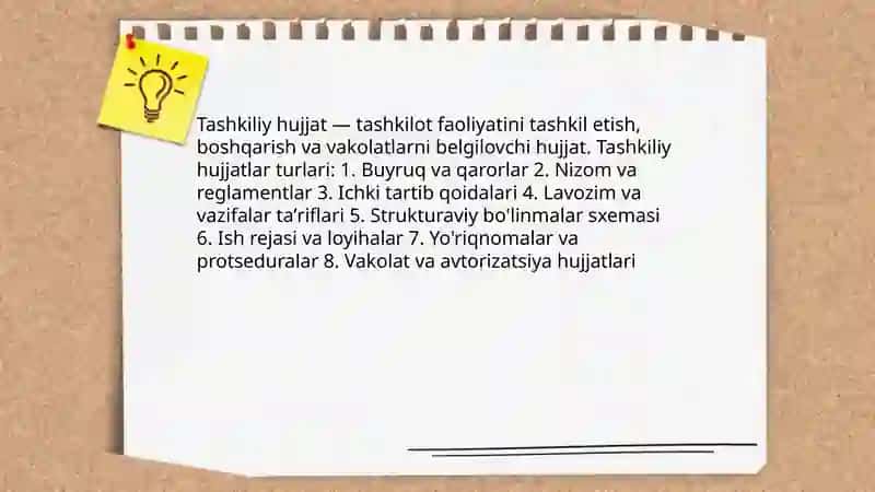 Tashkiliy hujjatlar va uning turlari 3