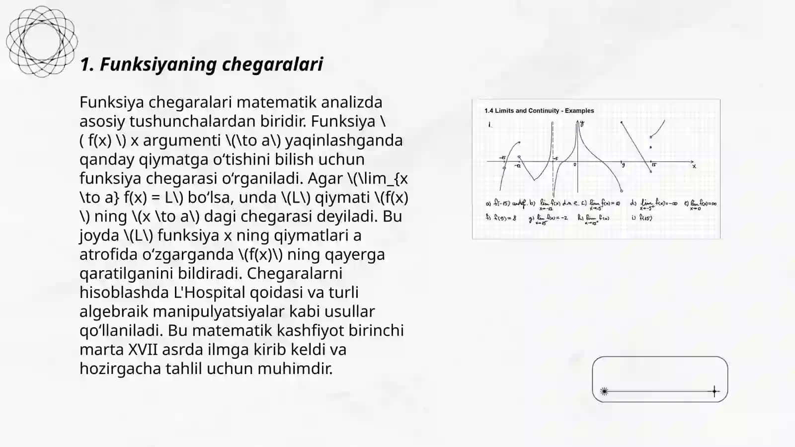Funksiya chegaralari 3
