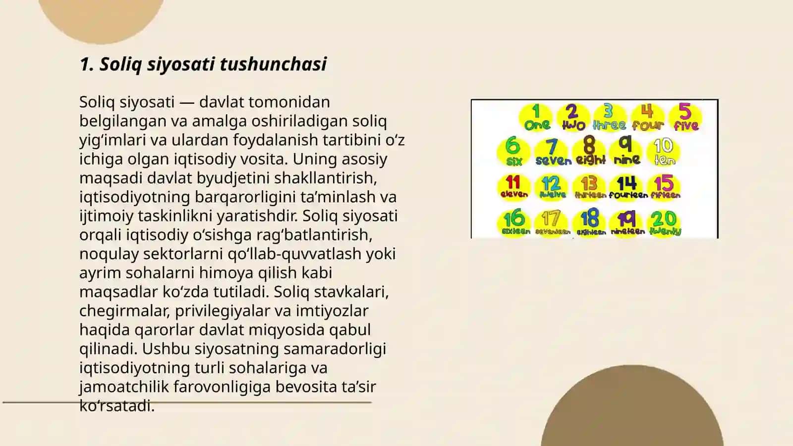 Soliq siyosati yo'nalishlari vo soliq tizimiga kirish 3