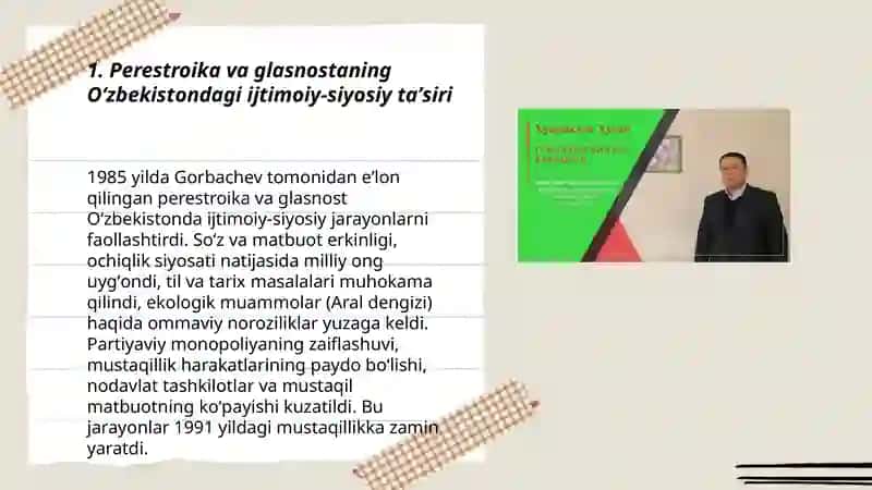 Mustaqillikka erishish arafasida Òzbekistondagi ijtimoiy-siyosiy jarayonlar 3