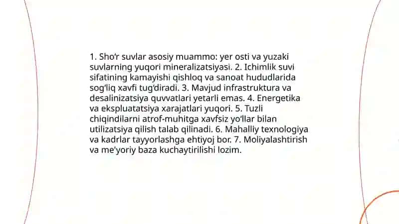 O'zbekiston sharoitida sho'r suvlarni chuchuklashtirish g'oyasini yaratish 3