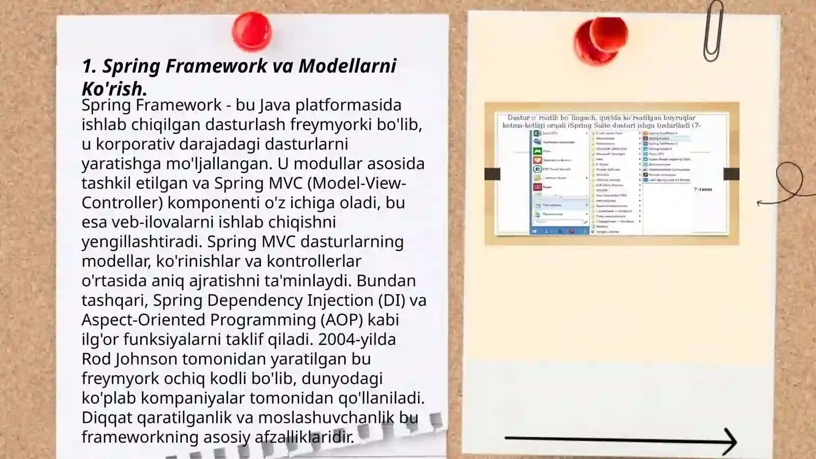 Spiring Suite 8 dasturi asosida o'z mutaxasisligini namoyish qiluvchi 3