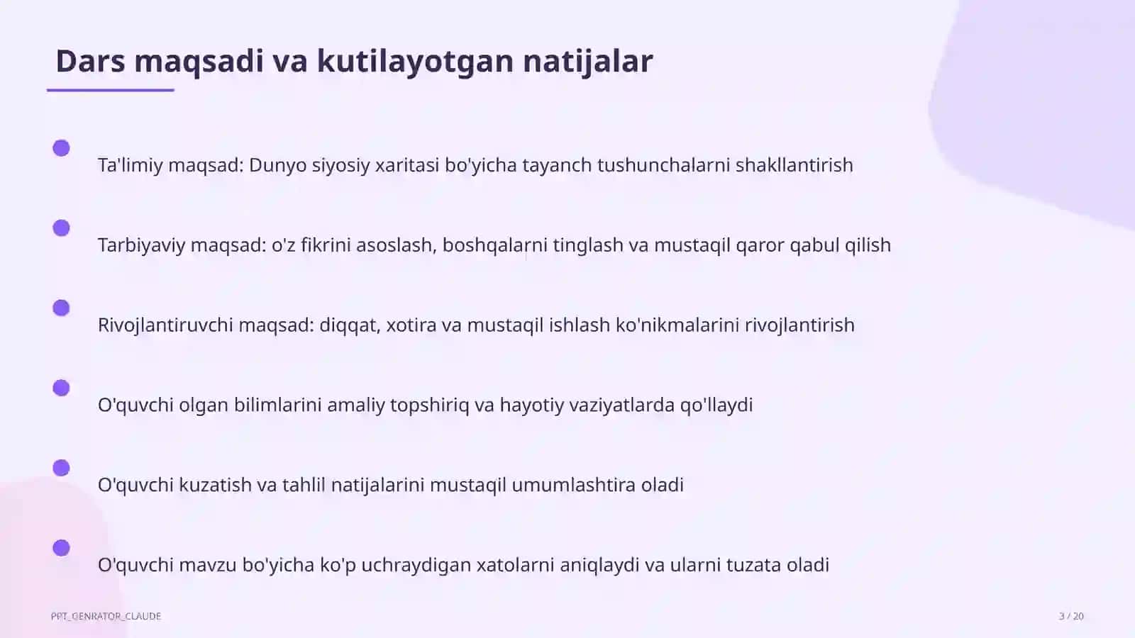 Dunyo siyosiy xaritasi (10-sinf) 3