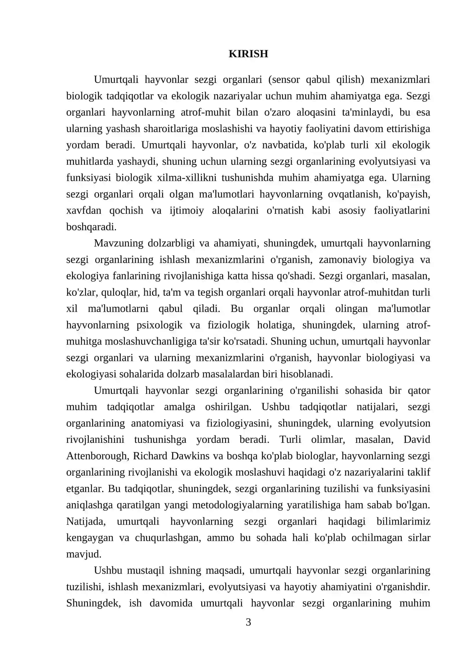Umurtqali hayvonlar sezgi organlari (sensor qabul qilish) mexanizmlari 3